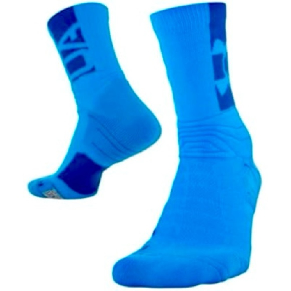 Under Armour Playmaker Gender Neutral Performance Crew Socks in Bright Blue